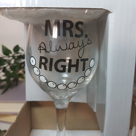 ENESCO Mr. & Mrs. Wine Glasses Mr. & Mrs. Stemmed Wine Glasses Wedding Set of 2 - Picture 4 of 10
